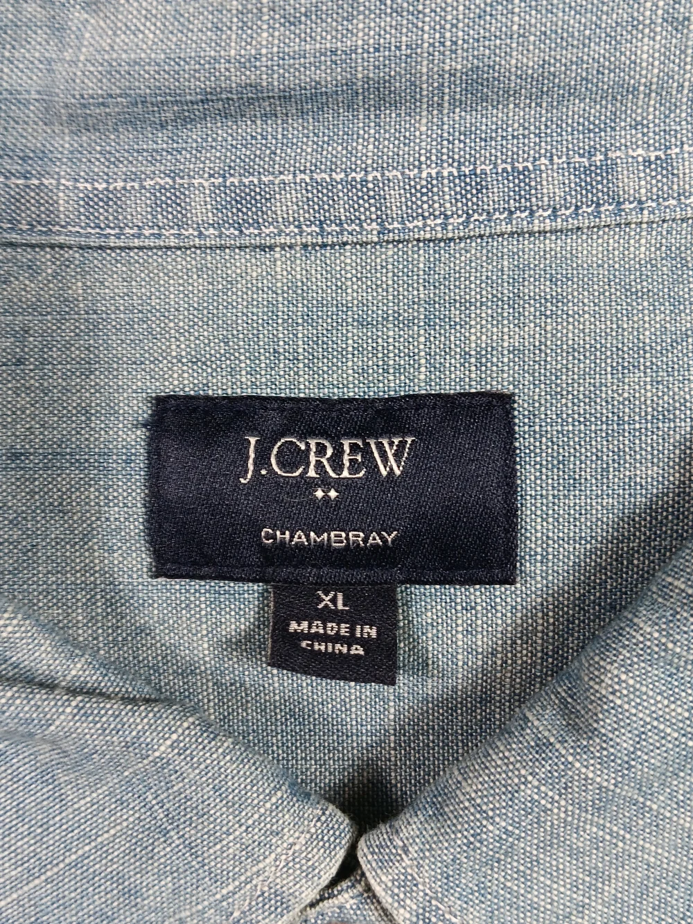 J Crew Shirt Mens XL Blue Chambray Long Sleeve Button Down Preppy Workwear